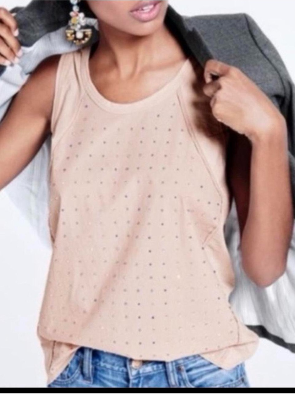 J. Crew Blush Studded Tank Top